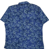Clayton Polo By Ralph Lauren Floral Short Sleeve Shirt - XL Blue Cotton