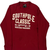 Southpole Graphic Long Sleeve T-Shirt - XL Red Cotton