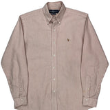 Ralph Lauren Striped Shirt - Medium Red Cotton