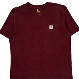 Carhartt T-Shirt - Large Burgundy Cotton