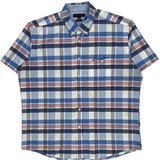 Tommy Hilfiger Checked Short Sleeve Shirt - XL Blue Cotton