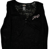 Motorcycle Harley Davidson Graphic Long Sleeve T-Shirt - Large Black Cotton Blend