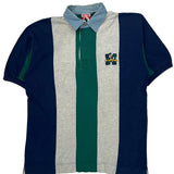 Mickey Mouse Embroidery Mickey Inc Striped Rugby Shirt - Large Multicoloured Cotton