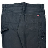 Dickies Carpenter Trousers - 38W 31L Black Cotton