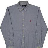 Polo By Ralph Lauren Slim Fit Shirt - Large Blue Cotton