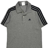 Adidas Polo Shirt - Small Grey Cotton