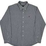 Ralph Lauren Checked Shirt - 2XL Blue Cotton