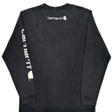 Carhartt Spellout Long Sleeve T-Shirt - Medium Black Cotton