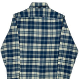 Relaxed Fit Polo By Ralph Lauren Checked Flannel Shirt - Medium Blue Cotton
