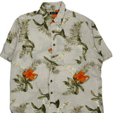 Puritan Floral Hawaiian Shirt - Large Beige Viscose