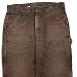Carhartt Double Knee Carpenter Pants - 32W 31L Brown Cotton