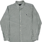 Polo By Ralph Lauren Striped Shirt - 2XL Green Cotton