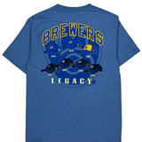 Milwaukee Brewers Majestic Graphic T-Shirt - Large Blue Cotton