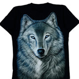 Wolf Graphic Unbranded Single Stitch T-Shirt - Large Black Cotton