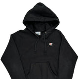 Champion Reverse Weave Hoodie - Small Black Cotton