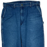 1960S Made In USA Oshkosh Carpenter Pants - 36W 28L Blue Cotton