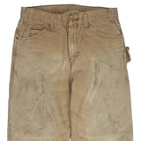 Dickies Double Knee Carpenter Trousers - 32W 30L Beige Cotton
