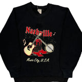 Nashville Music City, U.S.A. Anvil Graphic Sweatshirt - Small Black Cotton