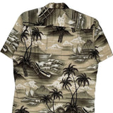 Royal Creations Graphic Hawaiian Shirt - Small Black Cotton