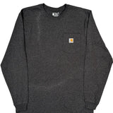 Carhartt Long Sleeve T-Shirt - Large Gray Cotton