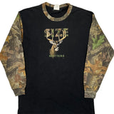 Deer Print Realtree Camo Long Sleeve T-Shirt - Large Black Cotton
