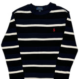 Age 10-12 Polo By Ralph Lauren Striped Sweater - Medium Navy Cotton
