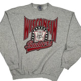 Wisconsin Badgers Logo Athletics College Sweatshirt - Large Grey Cotton