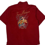 Wine A Little Tommy Bahama Graphic Short Sleeve Shirt - Medium Red Silk