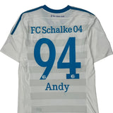 Fc Schalke 04 Adidas 2016-17 Football Shirt - Medium White Polyester