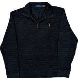 Polo By Ralph Lauren 1/4 Zip - Large Gray Cotton Blend