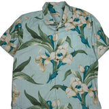 Tommy Bahama Floral Hawaiian Shirt - Large Green Silk