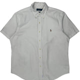 Polo By Ralph Lauren Short Sleeve Shirt - Large White Cotton