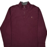Polo By Ralph Lauren 1/4 Zip - 2XL Burgundy Cotton
