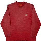 Carhartt Long Sleeve T-Shirt - XL Red Cotton