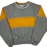 Nautica Striped Sweatshirt - XL Gray Cotton Blend