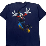 Mickey Mouse And Goofy Mickey Cartoon T-Shirt - Large Navy Cotton