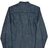 Carhartt Collarless Shirt - Small Blue Cotton