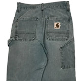 Carhartt Double Knee Carpenter Trousers - 27W UK 10 Grey Cotton