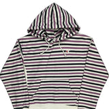 Reverse Weave Champion Striped Hoodie - Medium Multicoloured Cotton