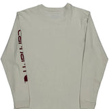 Carhartt Spellout Long Sleeve T-Shirt - Medium Cream Cotton