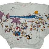 Unbranded Cartoon Sweatshirt - XL White Cotton Blend