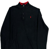 Polo By Ralph Lauren 1/4 Zip - Large Black Cotton