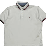 Tommy Hilfiger Polo Shirt - Large White Cotton