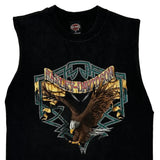 Eagle Print Harley Davidson Graphic Vest - Medium Black Cotton