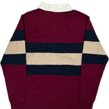 Cotton On Garments Striped Rugby Shirt - Large Burgundy Cotton
