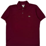 Lacoste Polo Shirt - Medium Burgundy Cotton