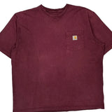Carhartt T-Shirt - 2XL Burgundy Cotton