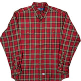Polo By Ralph Lauren Checked Flannel Shirt - Medium Red Cotton