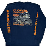 Cannonball Harley Davidson Graphic Long Sleeve T-Shirt - Large Blue Cotton