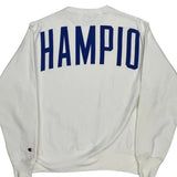 Reverse Weave Champion Spellout Sweatshirt - Medium White Cotton